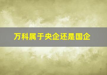 万科属于央企还是国企