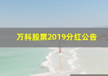 万科股票2019分红公告