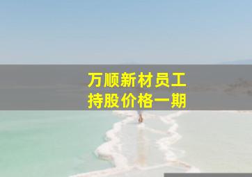 万顺新材员工持股价格一期