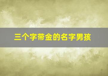 三个字带金的名字男孩