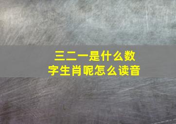 三二一是什么数字生肖呢怎么读音