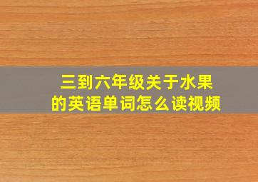 三到六年级关于水果的英语单词怎么读视频