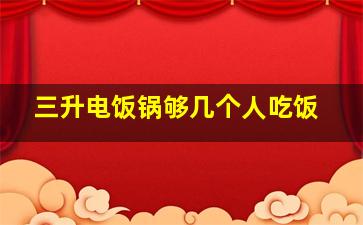 三升电饭锅够几个人吃饭