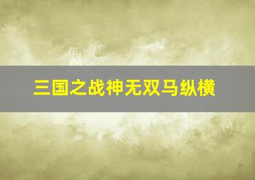 三国之战神无双马纵横