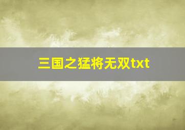 三国之猛将无双txt