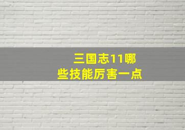 三国志11哪些技能厉害一点