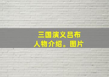 三国演义吕布人物介绍。图片