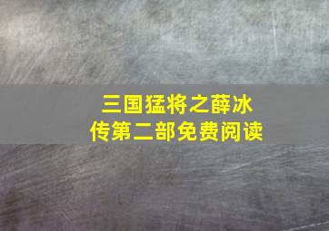 三国猛将之薛冰传第二部免费阅读