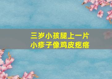 三岁小孩腿上一片小疹子像鸡皮疙瘩