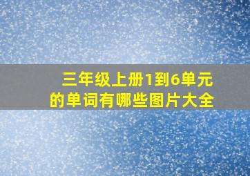 三年级上册1到6单元的单词有哪些图片大全