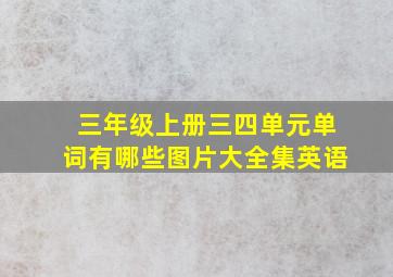 三年级上册三四单元单词有哪些图片大全集英语