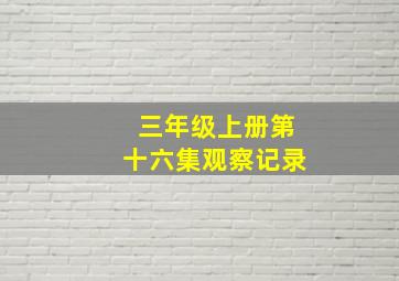 三年级上册第十六集观察记录