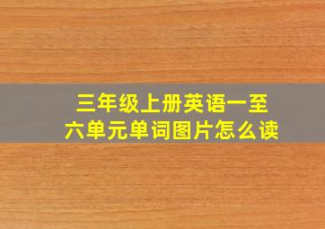 三年级上册英语一至六单元单词图片怎么读