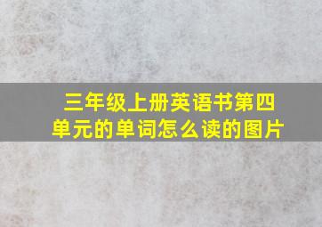 三年级上册英语书第四单元的单词怎么读的图片