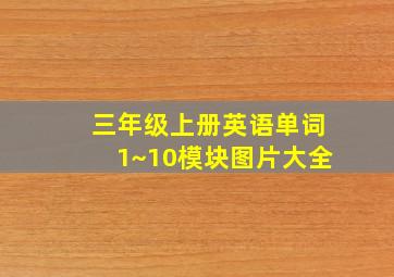 三年级上册英语单词1~10模块图片大全