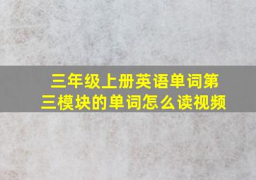 三年级上册英语单词第三模块的单词怎么读视频