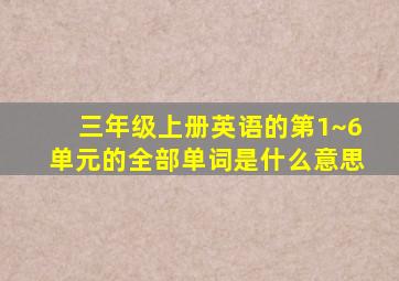 三年级上册英语的第1~6单元的全部单词是什么意思