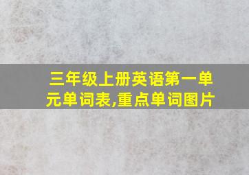 三年级上册英语第一单元单词表,重点单词图片