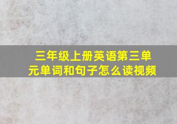 三年级上册英语第三单元单词和句子怎么读视频