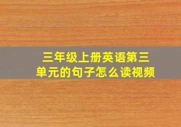 三年级上册英语第三单元的句子怎么读视频