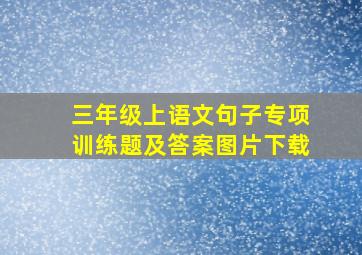 三年级上语文句子专项训练题及答案图片下载