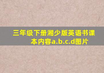 三年级下册湘少版英语书课本内容a.b.c.d图片