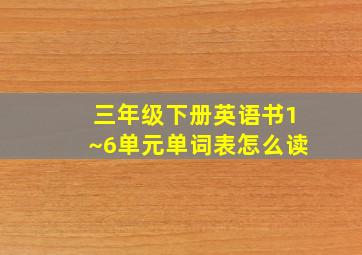 三年级下册英语书1~6单元单词表怎么读