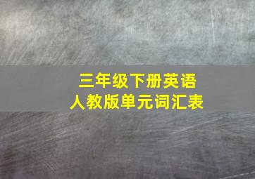 三年级下册英语人教版单元词汇表