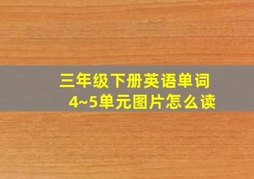 三年级下册英语单词4~5单元图片怎么读