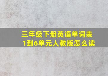 三年级下册英语单词表1到6单元人教版怎么读