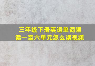 三年级下册英语单词领读一至六单元怎么读视频