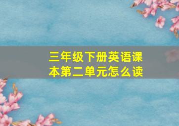 三年级下册英语课本第二单元怎么读