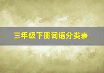 三年级下册词语分类表