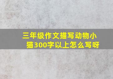 三年级作文描写动物小猫300字以上怎么写呀