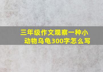 三年级作文观察一种小动物乌龟300字怎么写