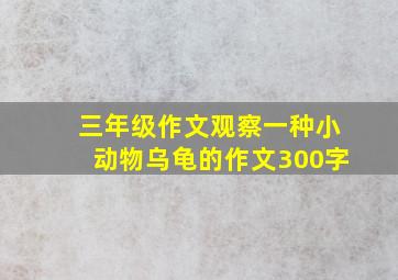 三年级作文观察一种小动物乌龟的作文300字