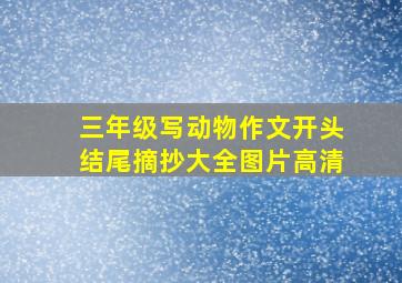 三年级写动物作文开头结尾摘抄大全图片高清