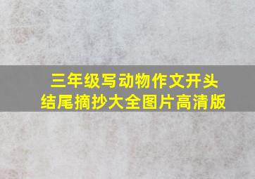 三年级写动物作文开头结尾摘抄大全图片高清版