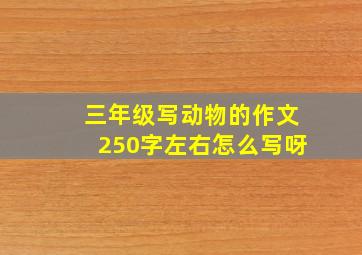 三年级写动物的作文250字左右怎么写呀