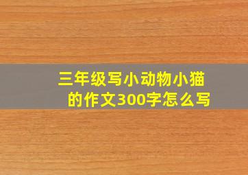 三年级写小动物小猫的作文300字怎么写