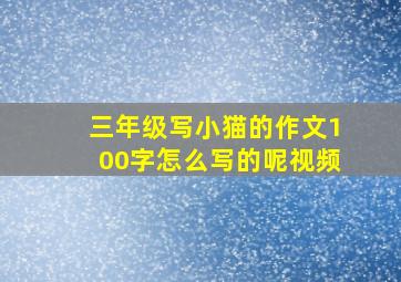 三年级写小猫的作文100字怎么写的呢视频