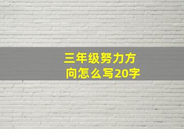 三年级努力方向怎么写20字