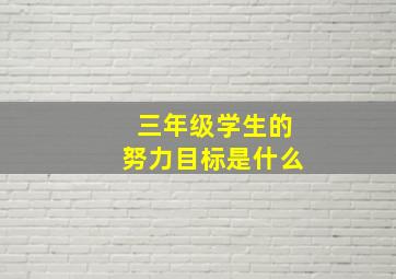 三年级学生的努力目标是什么