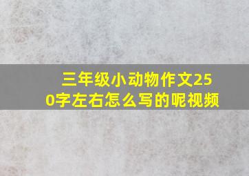 三年级小动物作文250字左右怎么写的呢视频