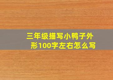 三年级描写小鸭子外形100字左右怎么写