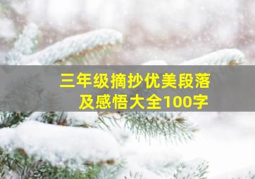 三年级摘抄优美段落及感悟大全100字