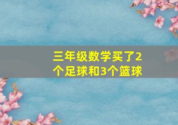 三年级数学买了2个足球和3个篮球