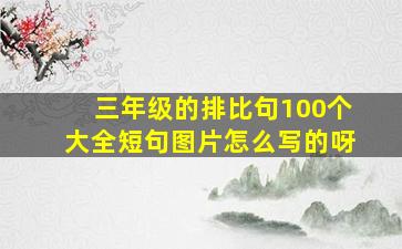 三年级的排比句100个大全短句图片怎么写的呀