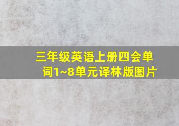 三年级英语上册四会单词1~8单元译林版图片