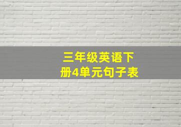 三年级英语下册4单元句子表